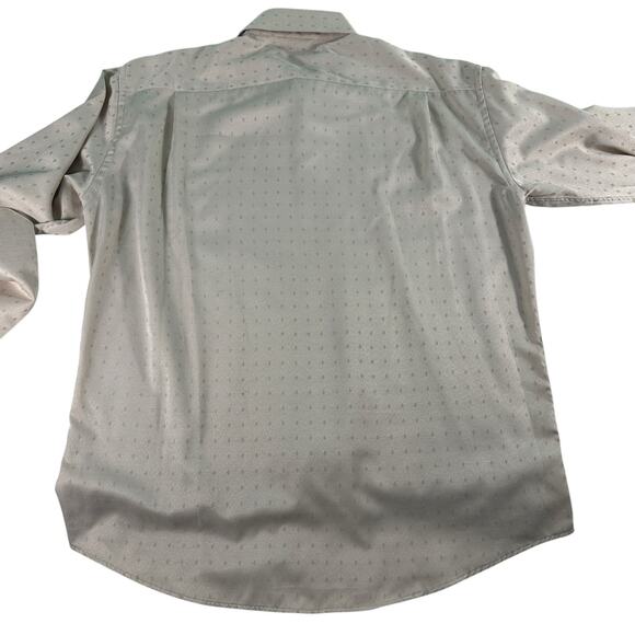 Henri Picard Mens Dress Shirt French Cuffs Mens 17 1/2 34/35 Tan Patterned Shirt - Picture 2 of 16